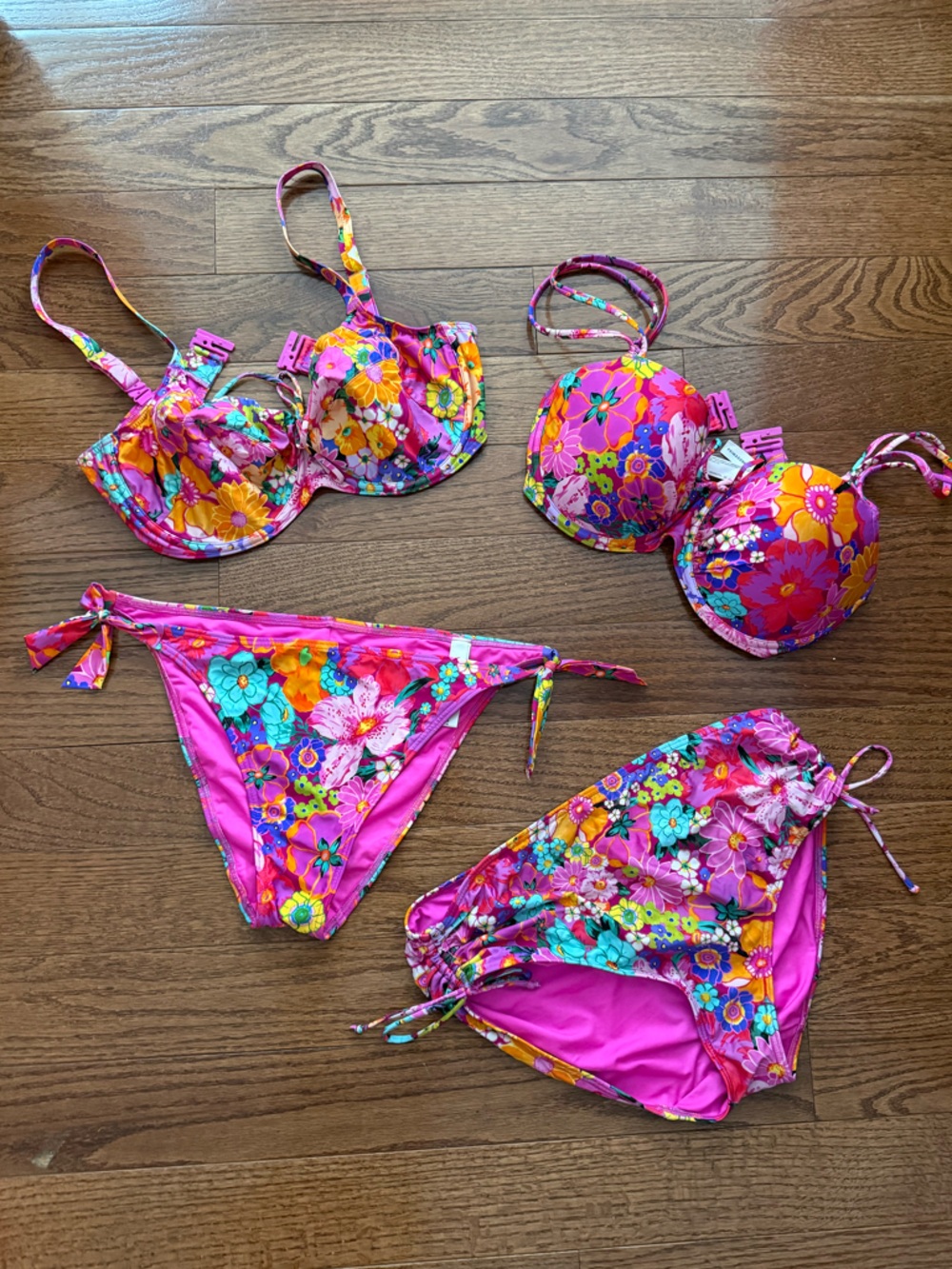 Prima Donna Swim FOUR PIECES Najac  Floral Explosion Pink Retro Bikini Set